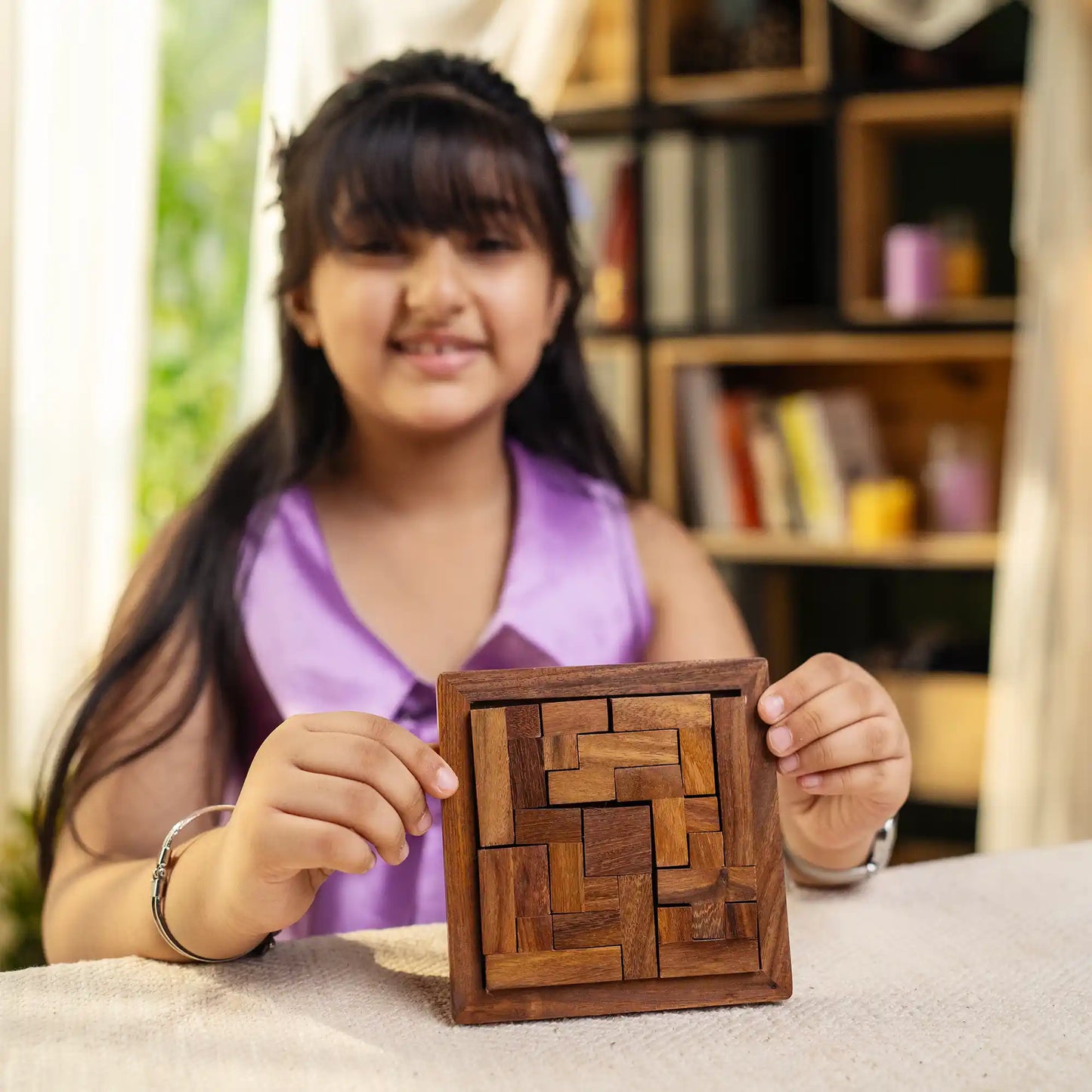 Wooden Brain Teaser Puzzle โ Classic Tangram for Kids & Adults