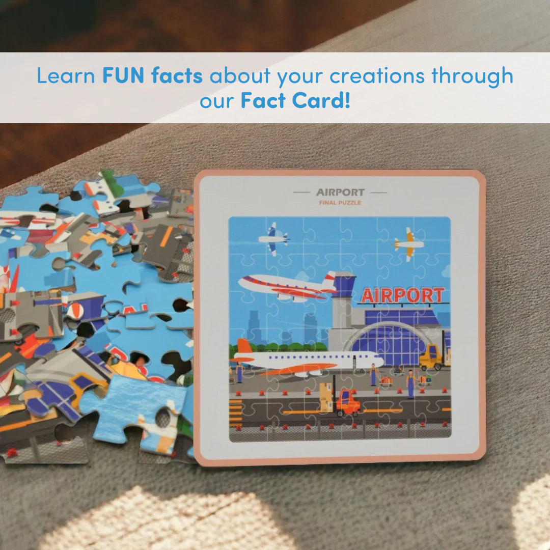 Mittimate Airport 36-Piece Jigsaw Puzzle for Kids Ages 4–6 | Fun & Educational Air Travel Puzzle Toy | Ideal Birthday Gift for Boys & Girls