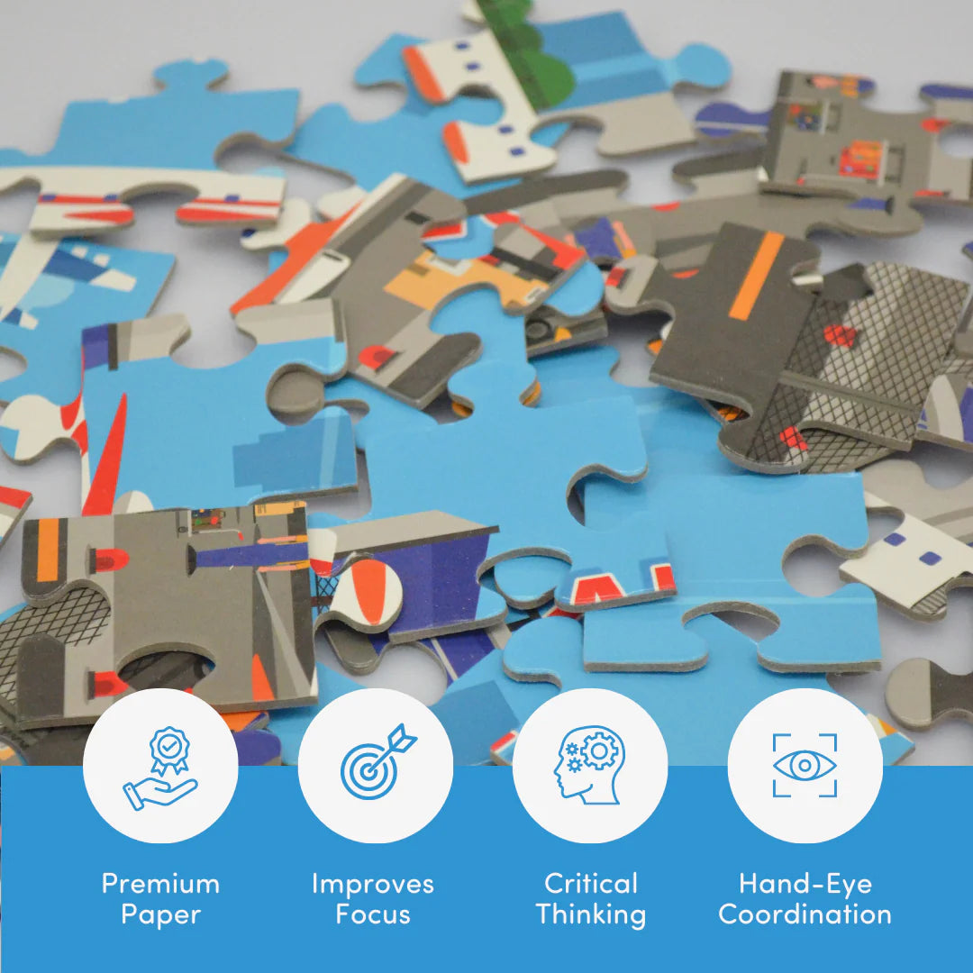Mittimate Airport 36-Piece Jigsaw Puzzle for Kids Ages 4–6 | Fun & Educational Air Travel Puzzle Toy | Ideal Birthday Gift for Boys & Girls