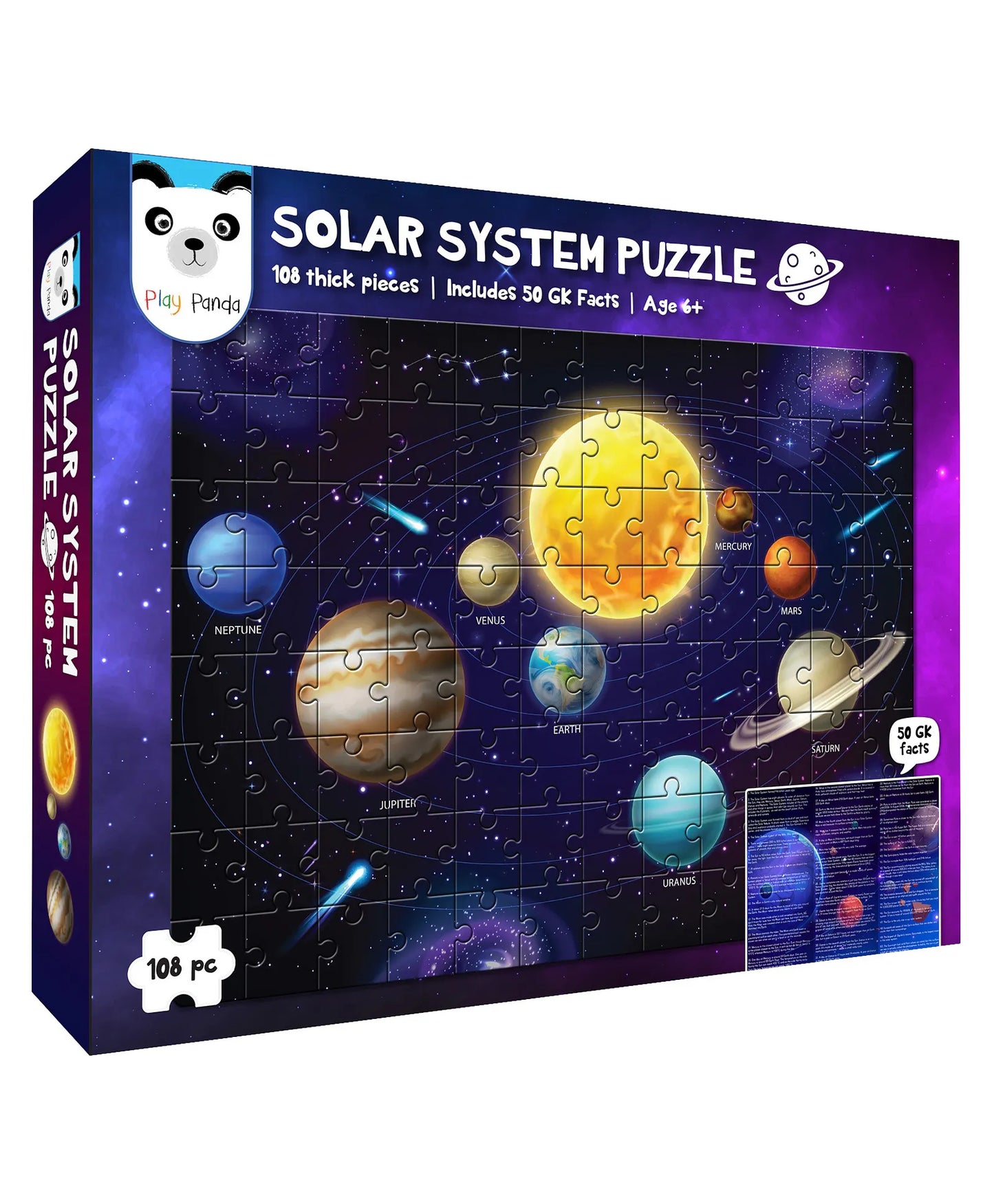 Solar System Puzzle – 108 Pieces with 50 Fun Space Facts (Ages 6+)