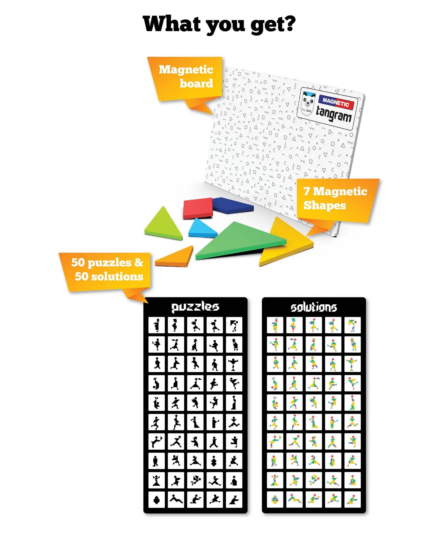 Play Panda Magnetic Tangram β Brain-Boosting Puzzle Game (Human Figures Theme)