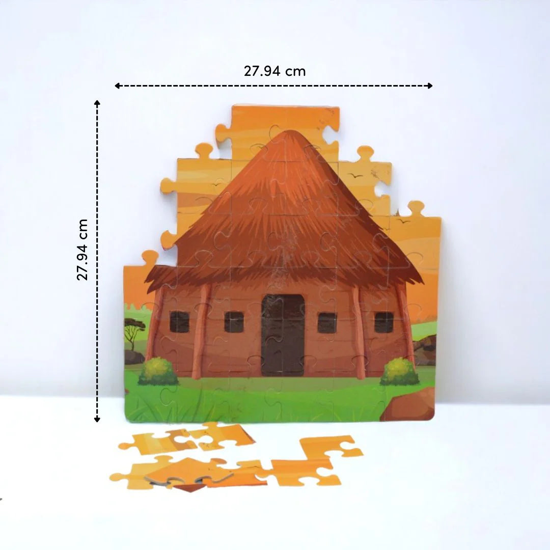 Mittimate Mud House Jigsaw Puzzle Game for Kids Age 4 to 6 Old I 36 Pieces Puzzle Toy I Birthday Gift for Children