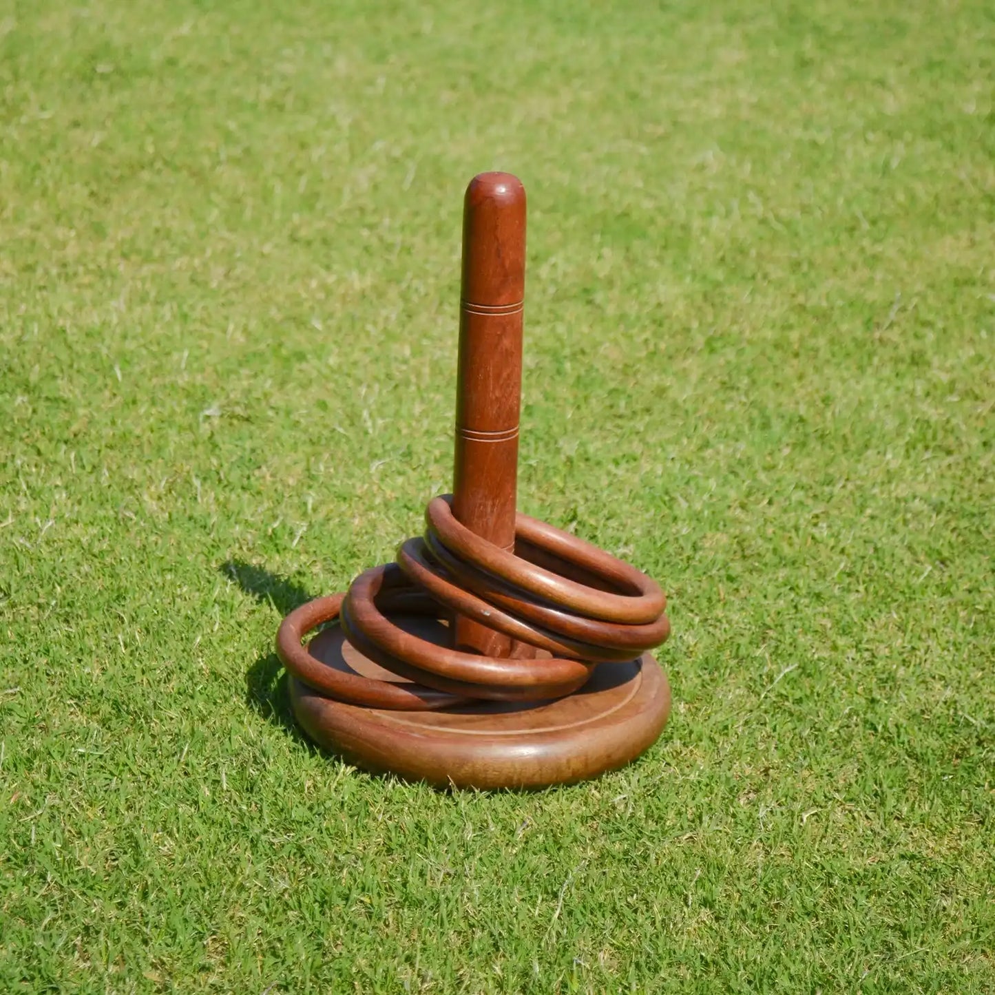 Wooden Ring Toss Game | Classic Indoor & Outdoor Skill Toy for Kids & Adults | Handcrafted Wooden Play Set