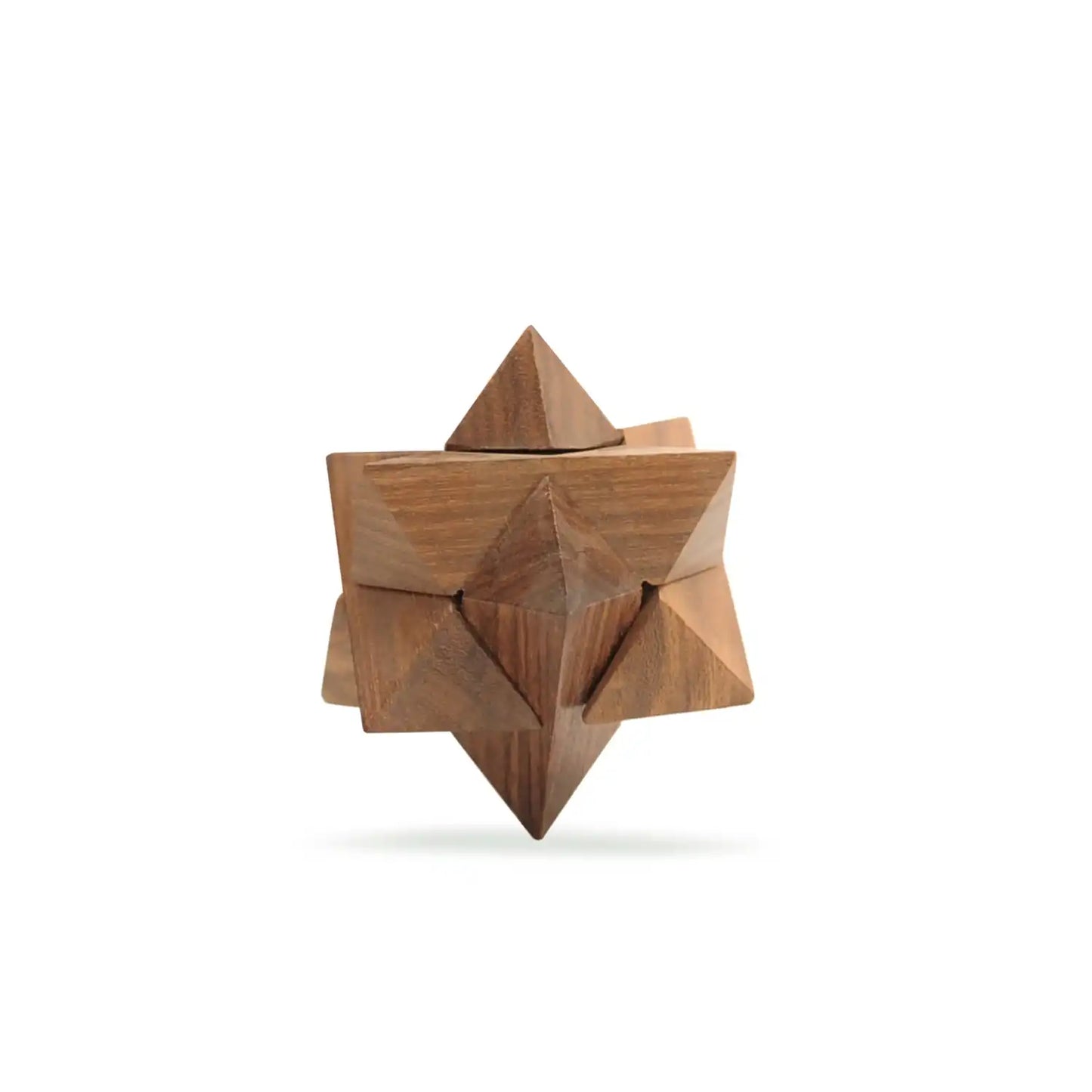 Wooden Star Puzzle Brain Teaser for Kids & Adults | 3D Geometric Puzzle Toy