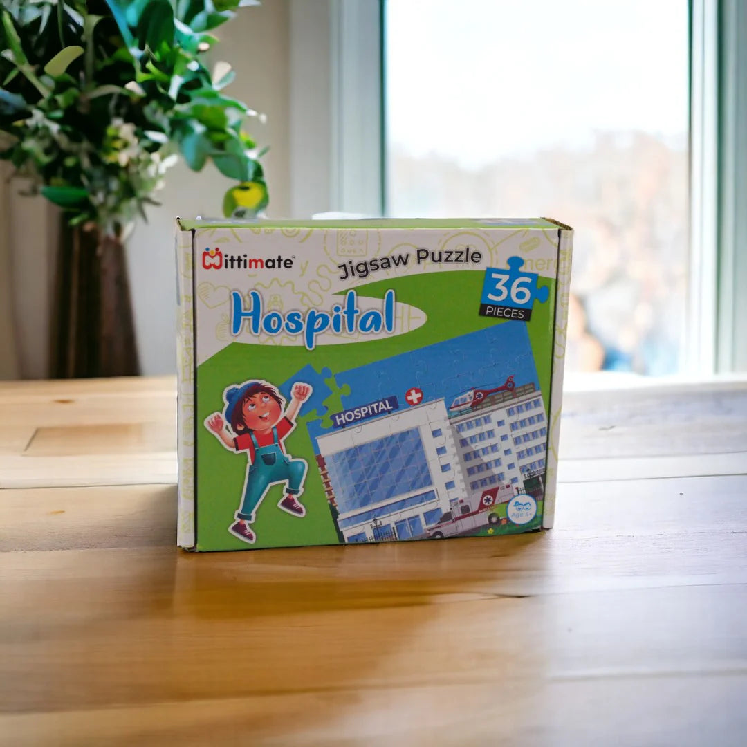 Mittimate Hospital 36-Piece Jigsaw Puzzle for Kids Ages 4–6 | Educational Puzzle Toy About Doctors & Healthcare | Perfect Birthday Gift