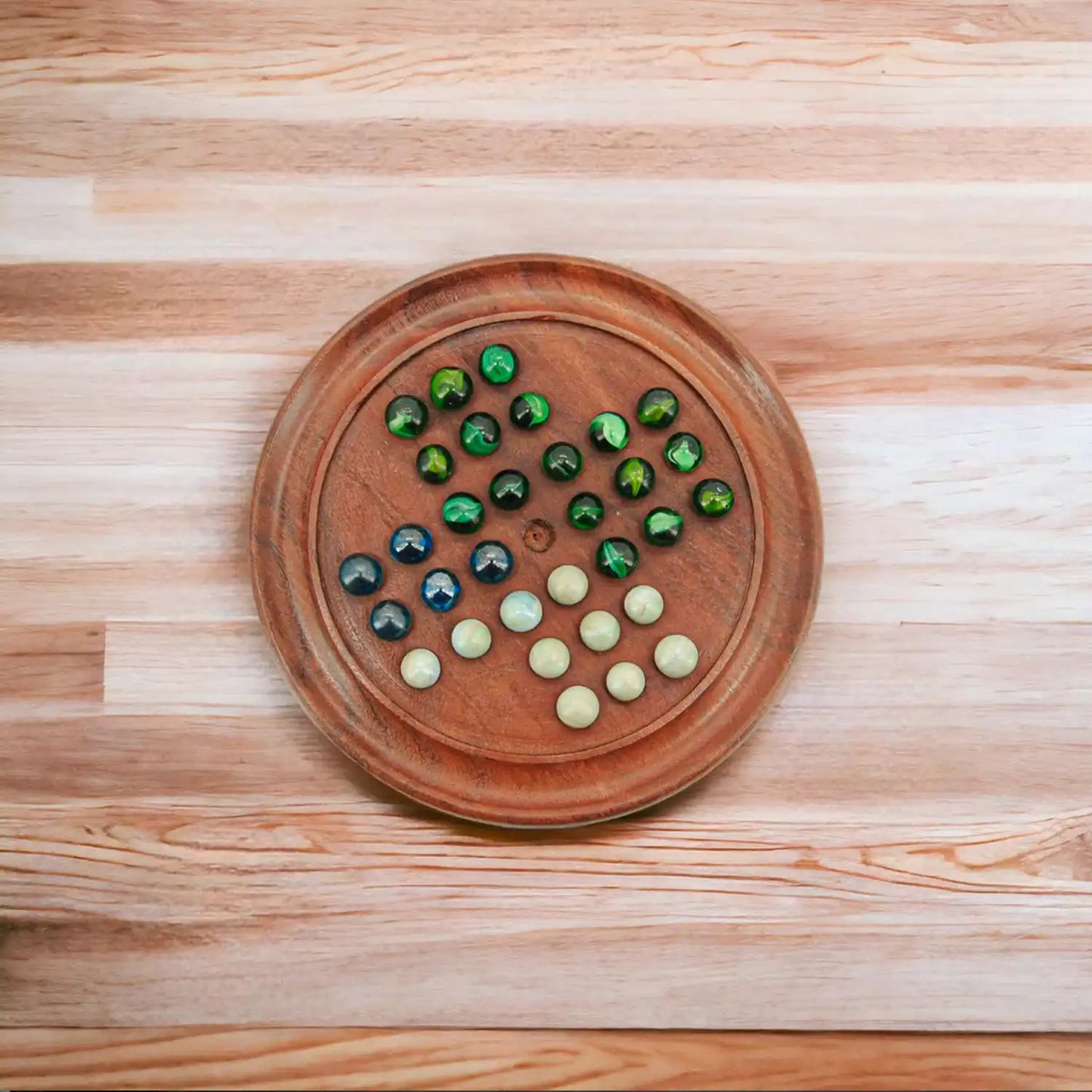 Peg Solitaire (Brainvita) Game 8" | Wooden Brain Teaser for Kids 6+ Years | Develop Problem-Solving Skill