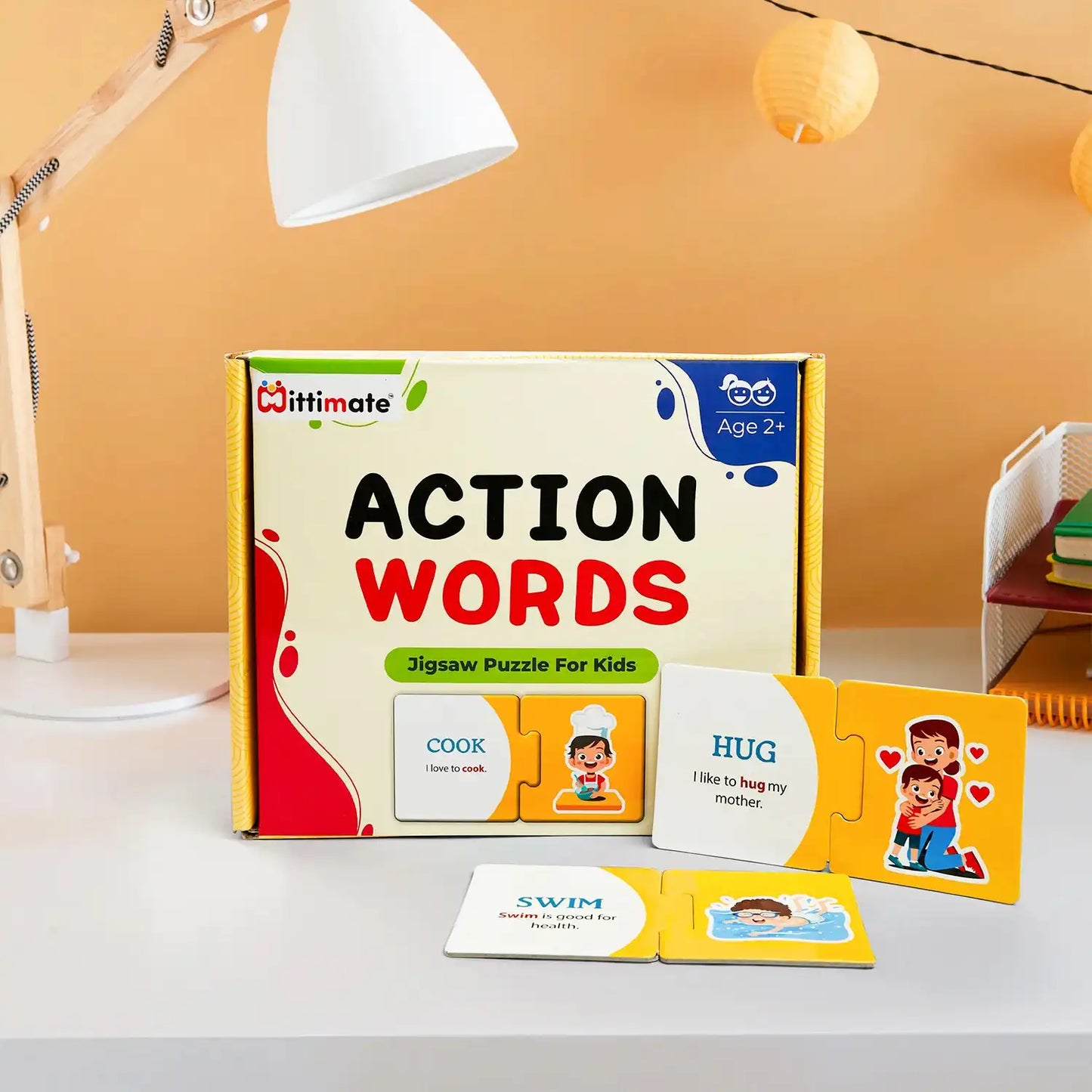 Action Word Jigsaw Puzzle for Kids | 60-Piece Educational Cardboard Puzzle for 2 to 4 Years | Perfect Gift for Children