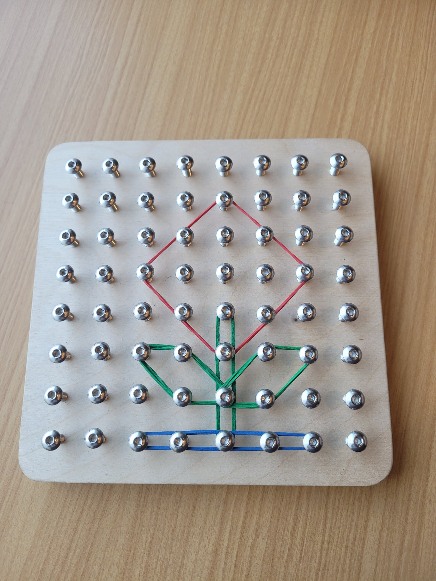 Wooden Geoboard - Hands on Math & Creativity Learning Toy for Kids