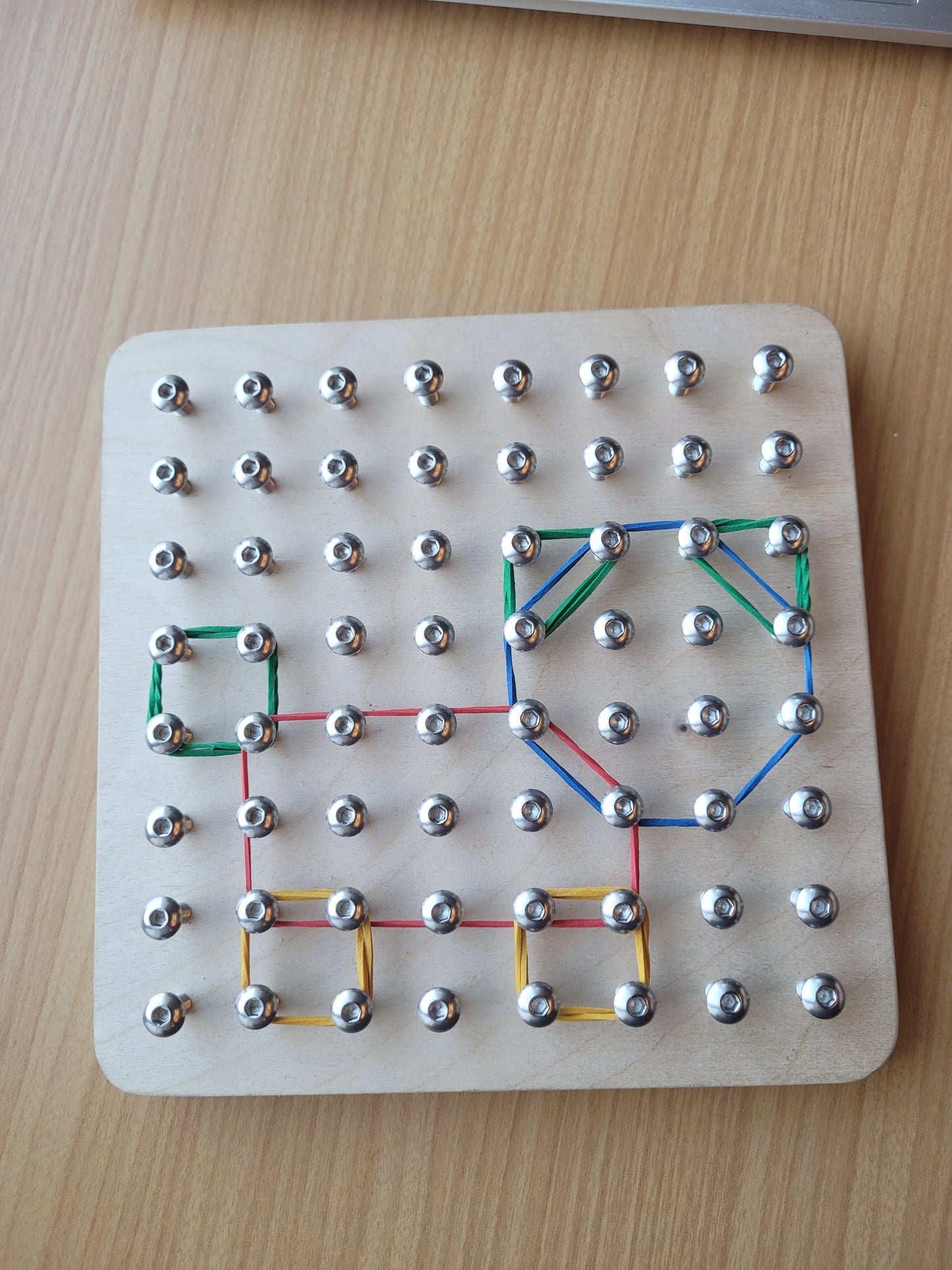 Wooden Geoboard - Hands on Math & Creativity Learning Toy for Kids