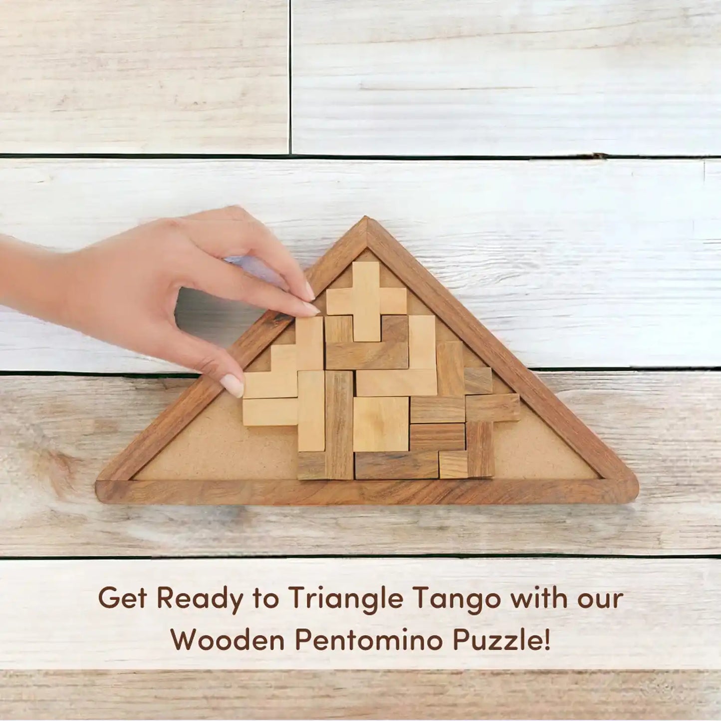 Triangle Pentomino (Tetris) Puzzle | Classic Wooden Brain Teaser for Kids 6+ Year | Develop Problem-Solving Skills