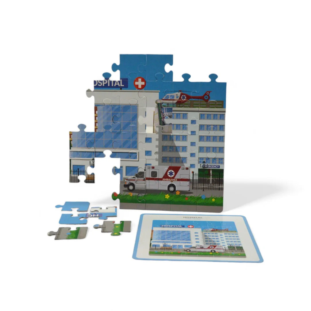 Mittimate Hospital 36-Piece Jigsaw Puzzle for Kids Ages 4–6 | Educational Puzzle Toy About Doctors & Healthcare | Perfect Birthday Gift