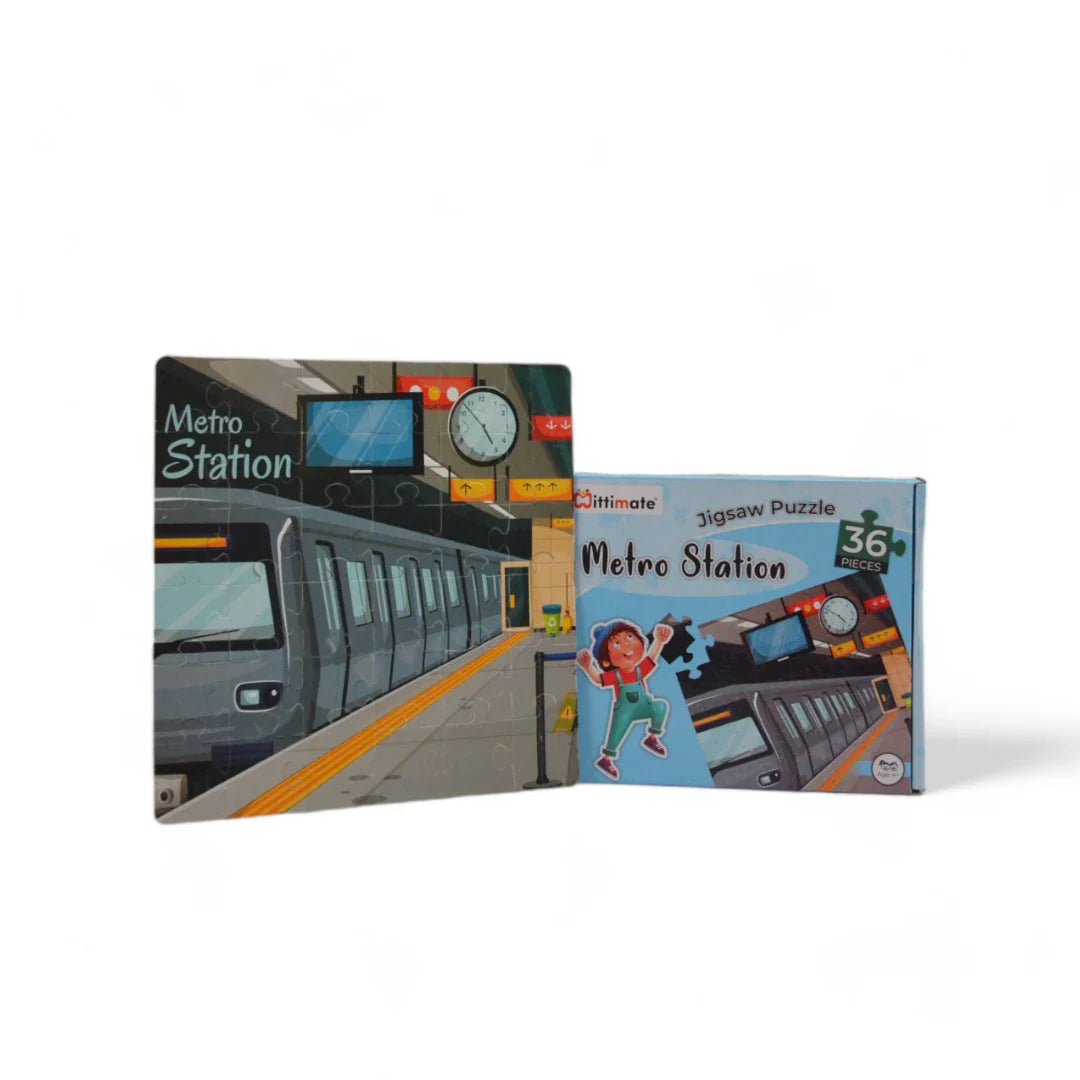 Mittimate Metro Station 36-Piece Jigsaw Puzzle for Kids Ages 4–6 | Educational Puzzle Toy for Boys & Girls | Fun Birthday Gift