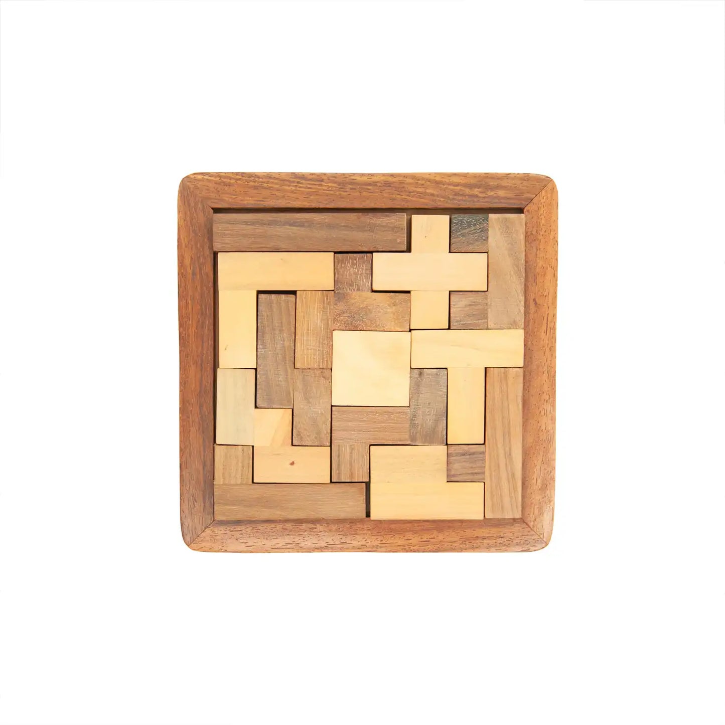 Wooden Brain Teaser Puzzle โ Classic Tangram for Kids & Adults