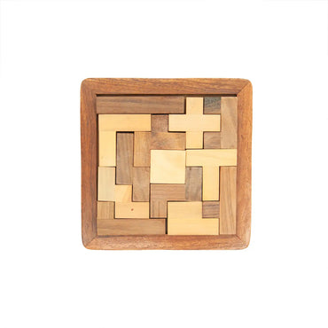 Wooden Brain Teaser Puzzle – Classic Tangram for Kids & Adults