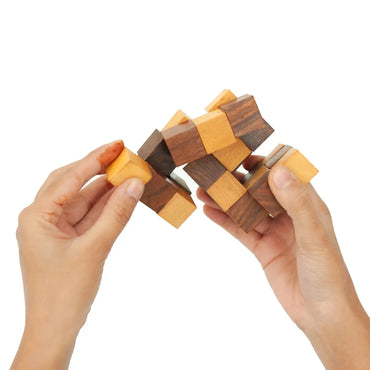 Snake Cube Puzzle 2.5" | 3X3 Wooden Wooden Brain Teaser Game for Kids 6+ Years | Develop Problem-Solving Skills