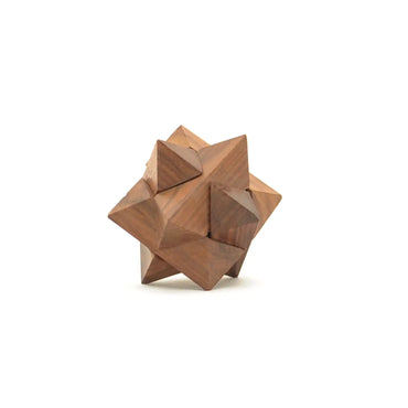 Wooden Star Puzzle Brain Teaser for Kids & Adults | 3D Geometric Puzzle Toy