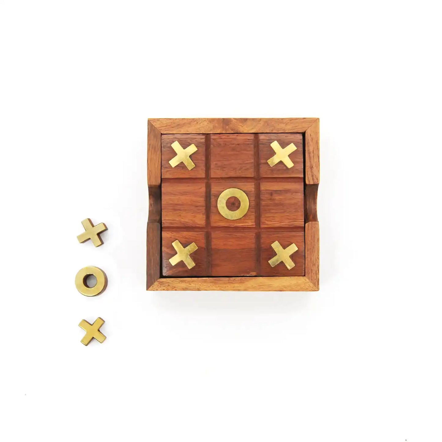 Peg Solitaire (Brainvita) & Tic Tac Toe (XO) | Wooden 2 in 1 Game for Kids 6+ Years | Classic Brain Teaser