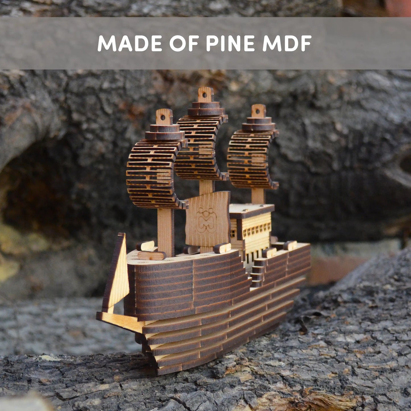 DIY Great White Ship | 64 Wooden MDF Pieces | 3D Model Building Kit for Kids (8+)
