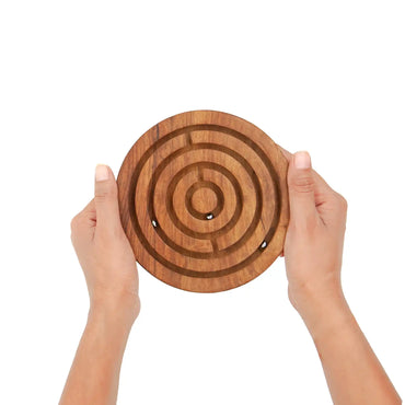 Circle Labyrinth Puzzle | Ball in a Maze for Kids 6+ Years | Wooden Ball Balancing Brain Teaser | Develop Problem-Solving Skill