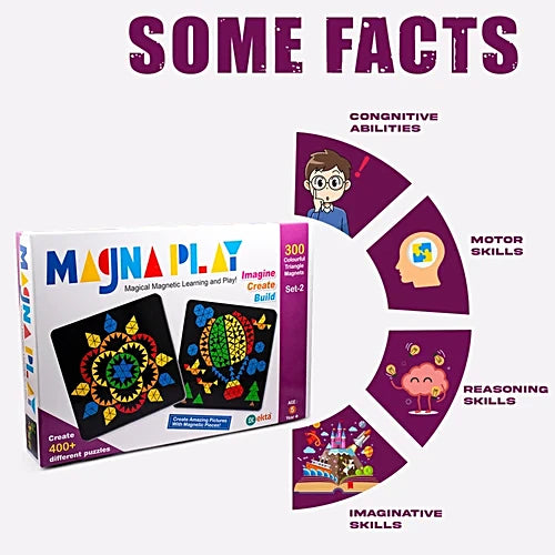 300 Magnetic Pieces with Double-Sided Canvas (Ages 5+)