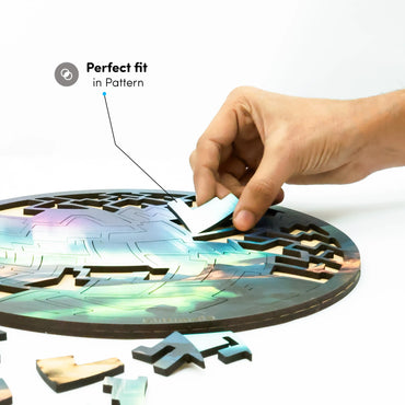 Fractal Wooden Puzzle – Northern Lights Edition