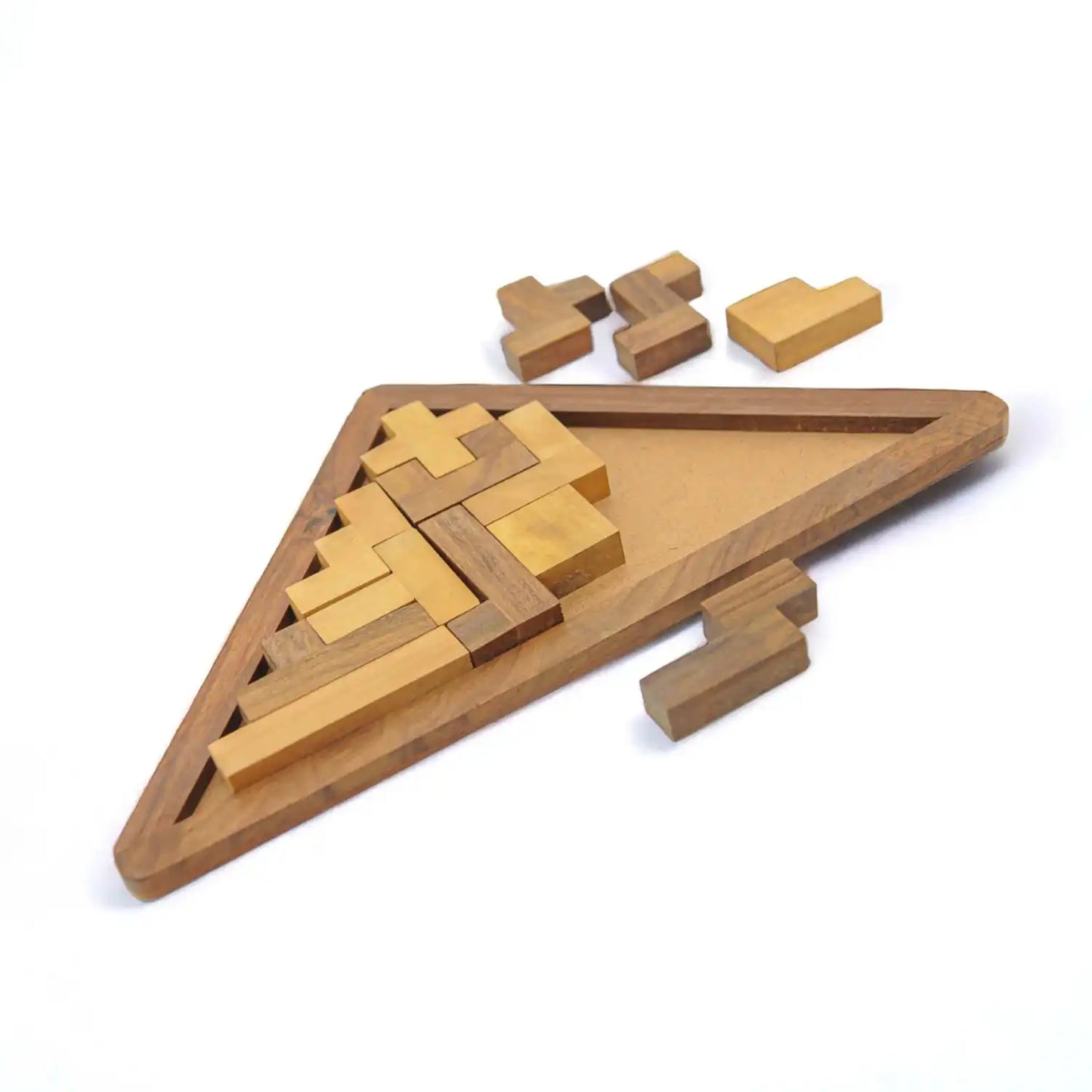 Triangle Pentomino (Tetris) Puzzle | Classic Wooden Brain Teaser for Kids 6+ Year | Develop Problem-Solving Skills