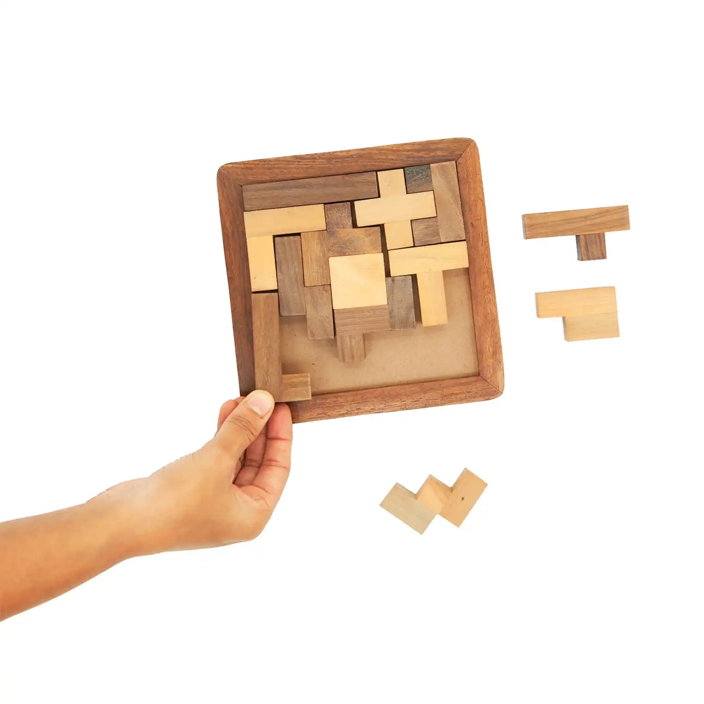 Wooden Brain Teaser Puzzle โ Classic Tangram for Kids & Adults