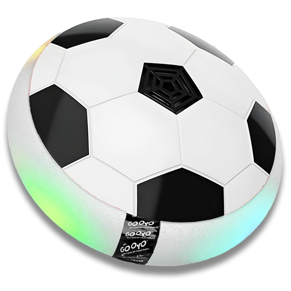 GOQYO Hover Football with LED Lights – Air Soccer Ball Toy for Kids (Indoor Use)