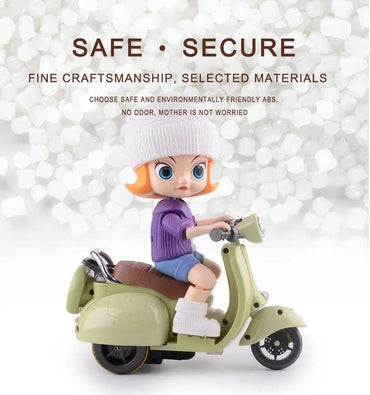 Doll Scooter Toy with Lights & Sound – Safe & Fun Ride-On Doll for Kids