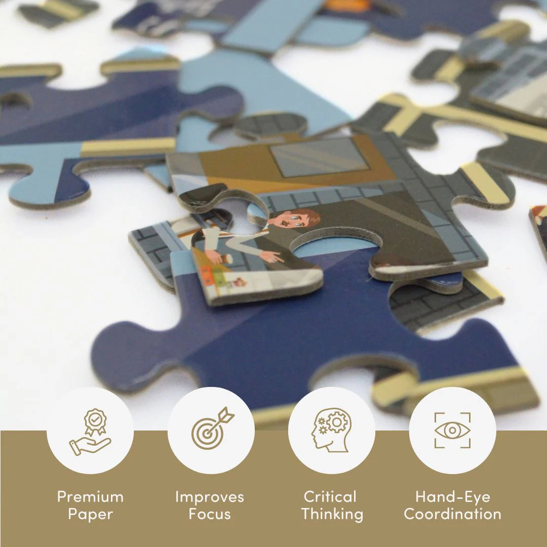 Mittimate Police Station 36-Piece Jigsaw Puzzle for Kids Ages 4–6 | Educational Puzzle Toy About Safety & Community Helpers | Ideal Birthday Gift