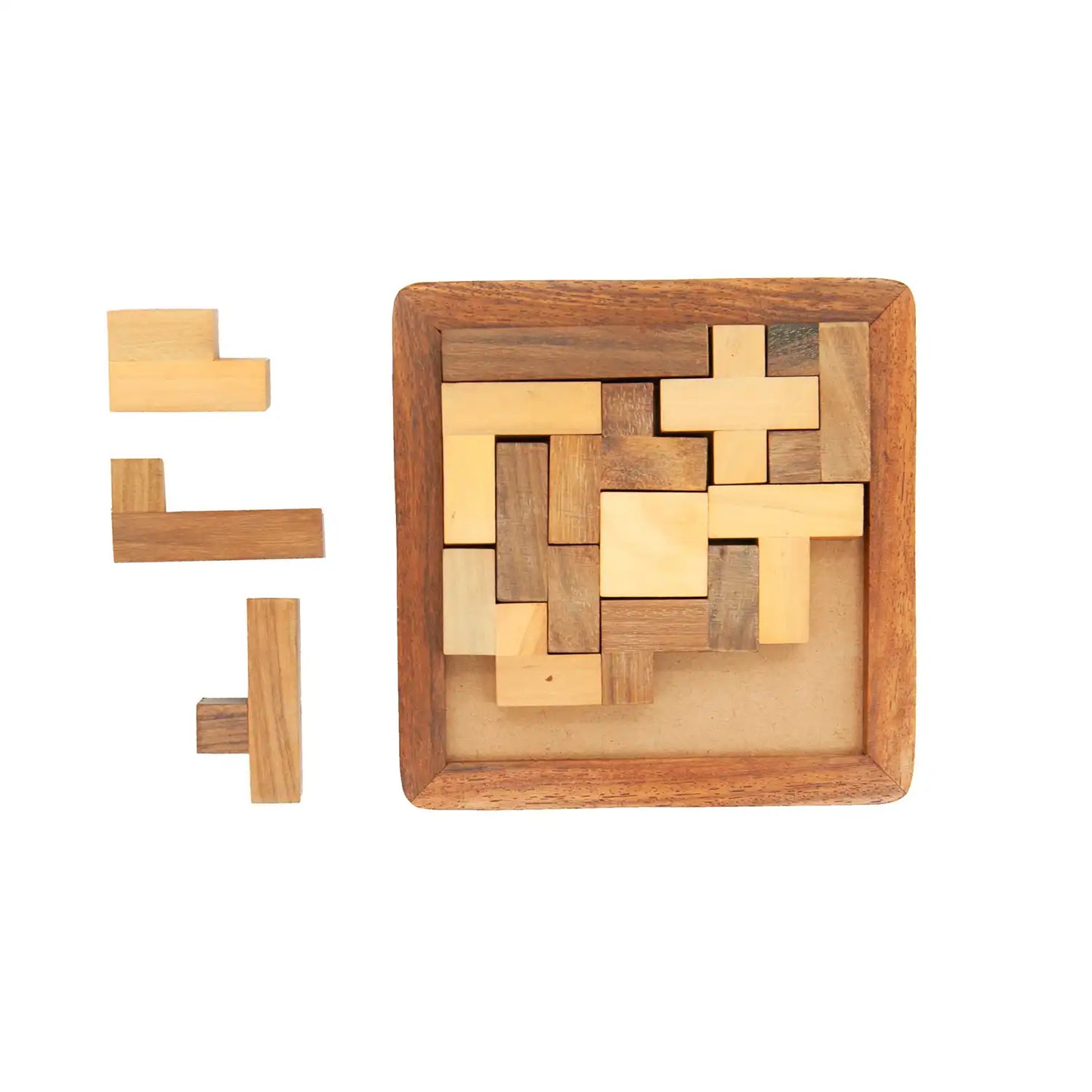 Wooden Brain Teaser Puzzle โ Classic Tangram for Kids & Adults