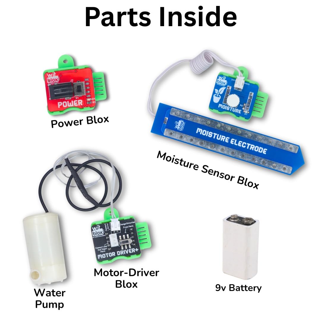 WitBlox DIY Smart Irrigation School Project Kit with Free Online Class | STEM Learning| Automatic Watering System| Sensors & Pump | Kids Science Fair Exhibition | Birthday Gift for Age 8 9 10 11 12 |