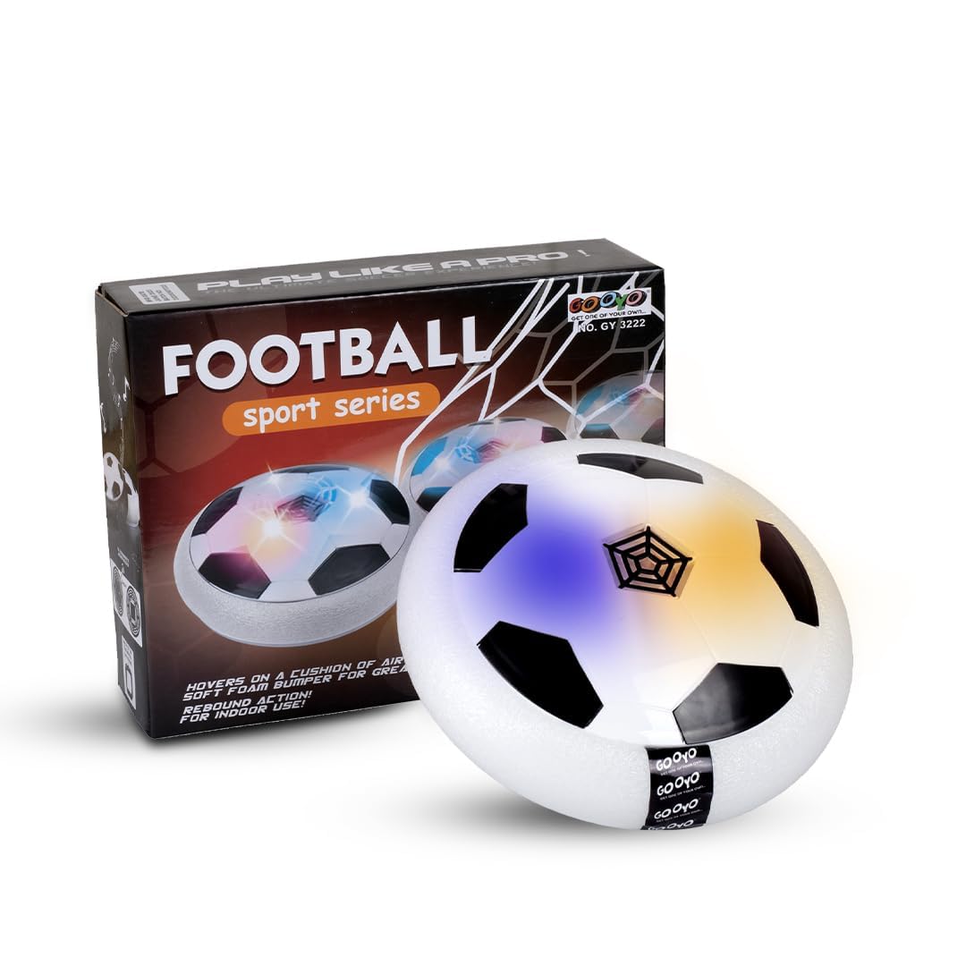 GOQYO Hover Football with LED Lights – Air Soccer Ball Toy for Kids (Indoor Use)