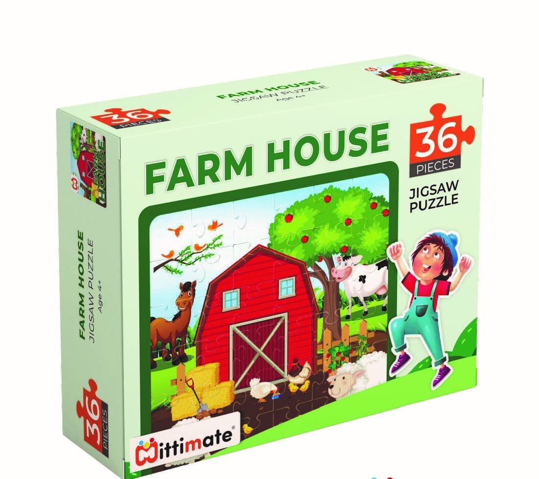 Mittimate Farm House Jigsaw Puzzle Game for Kids Age 4 to 6 Old I 36 Pieces Puzzle Toy I Birthday Gift for Children