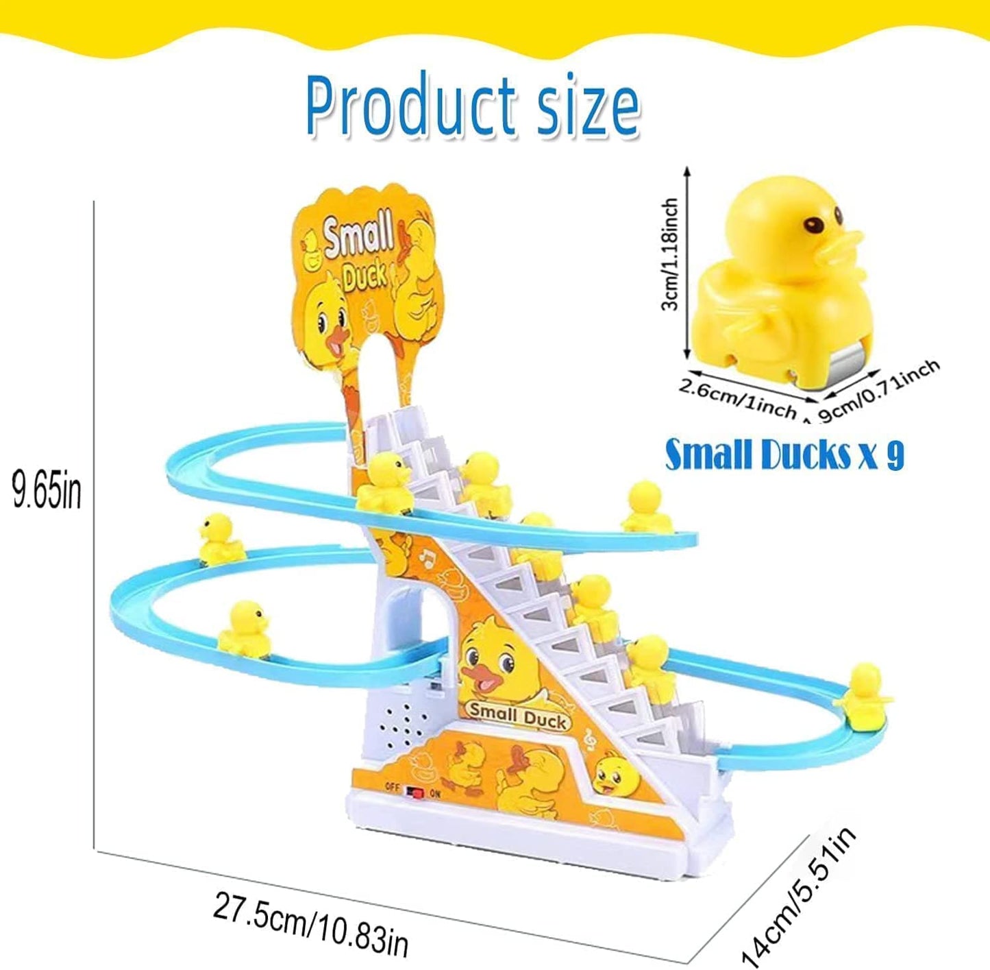 Small Duck Climbing Slide Toy with Music & Lights