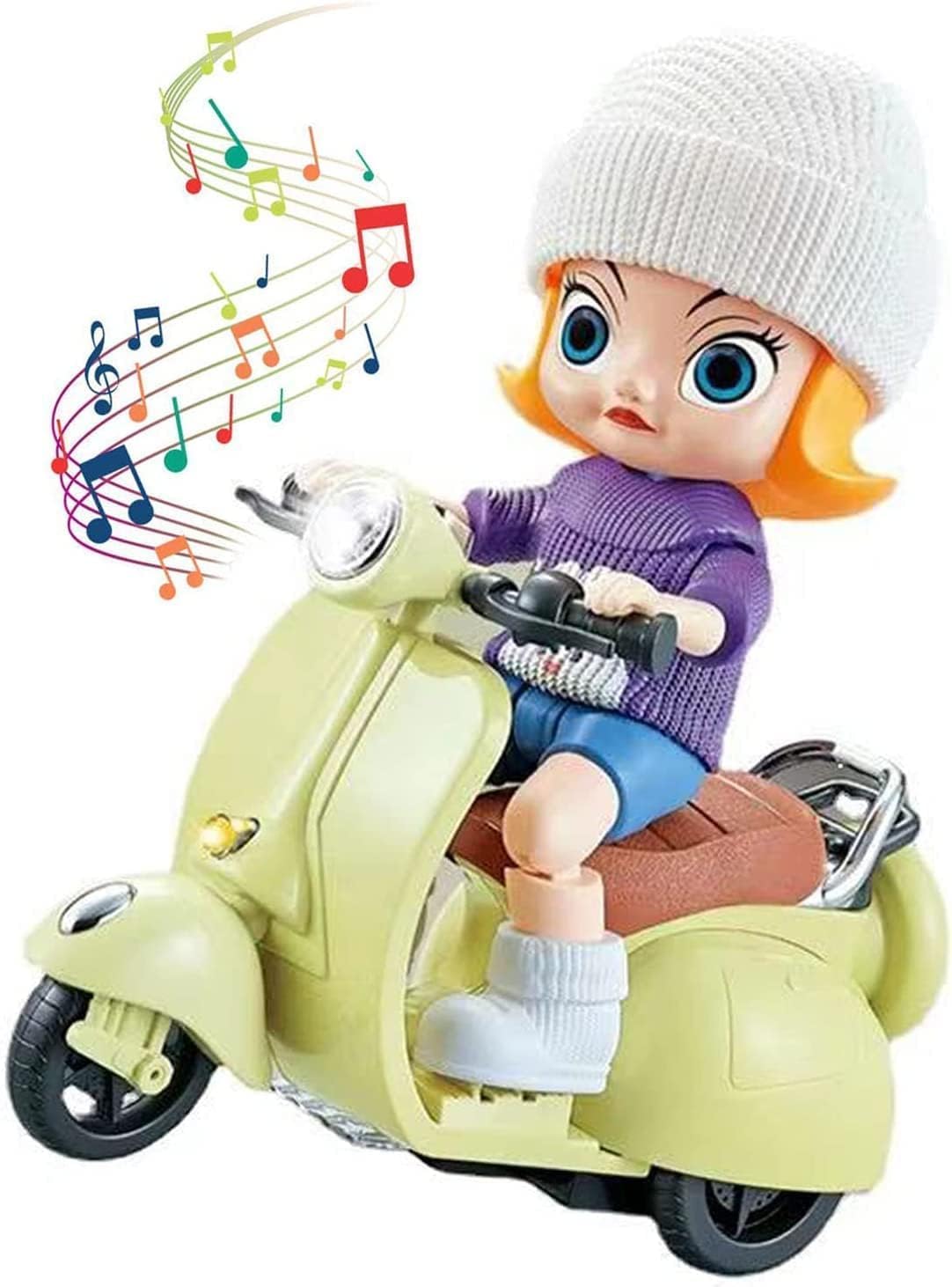 Doll Scooter Toy with Lights & Sound – Safe & Fun Ride-On Doll for Kids
