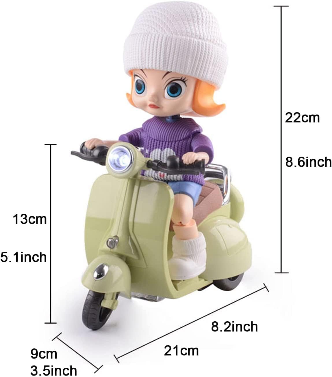Doll Scooter Toy with Lights & Sound – Safe & Fun Ride-On Doll for Kids