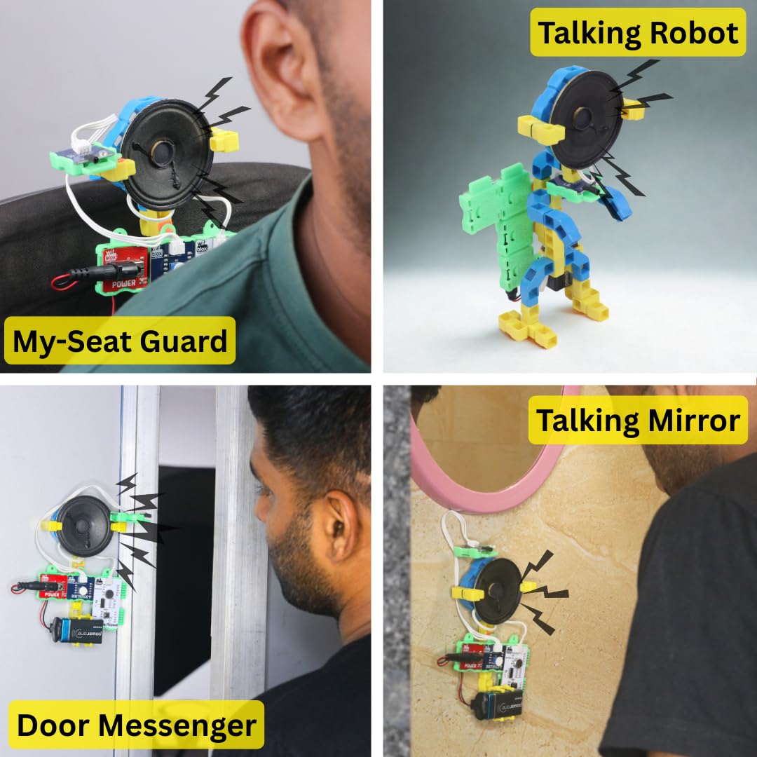 WitBlox DIY Talking Robot Build Talking Based Projects STEM Robot Toys for Boys and Girls| DIY Audio Recording Kit with Mic & Speaker| Kids School Science Exhibition| Birthday Gift Age 8 9 10 11 12