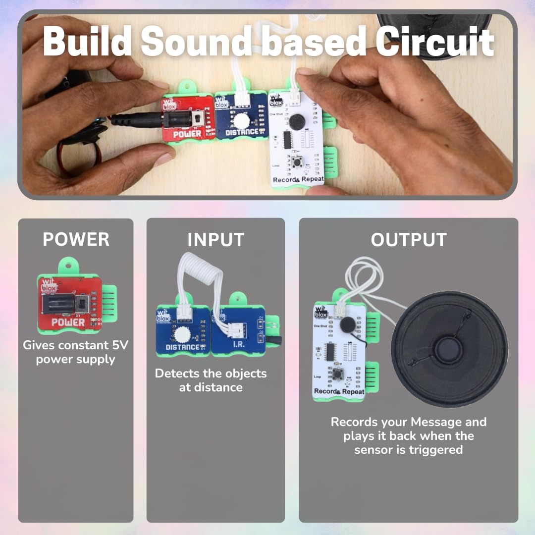WitBlox DIY Talking Robot Build Talking Based Projects STEM Robot Toys for Boys and Girls| DIY Audio Recording Kit with Mic & Speaker| Kids School Science Exhibition| Birthday Gift Age 8 9 10 11 12
