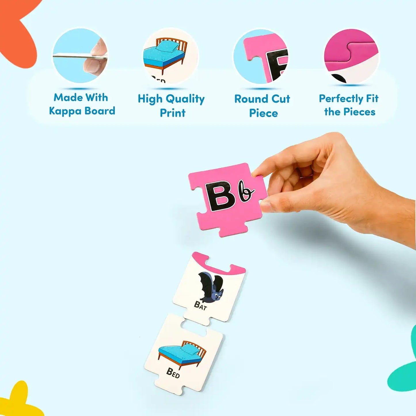 Mittimate Alphabet 78-Piece Jigsaw Puzzle for Kids Ages 2–4 | Educational ABC Learning Puzzle Toy | Perfect Gift for Toddlers & Preschoolers