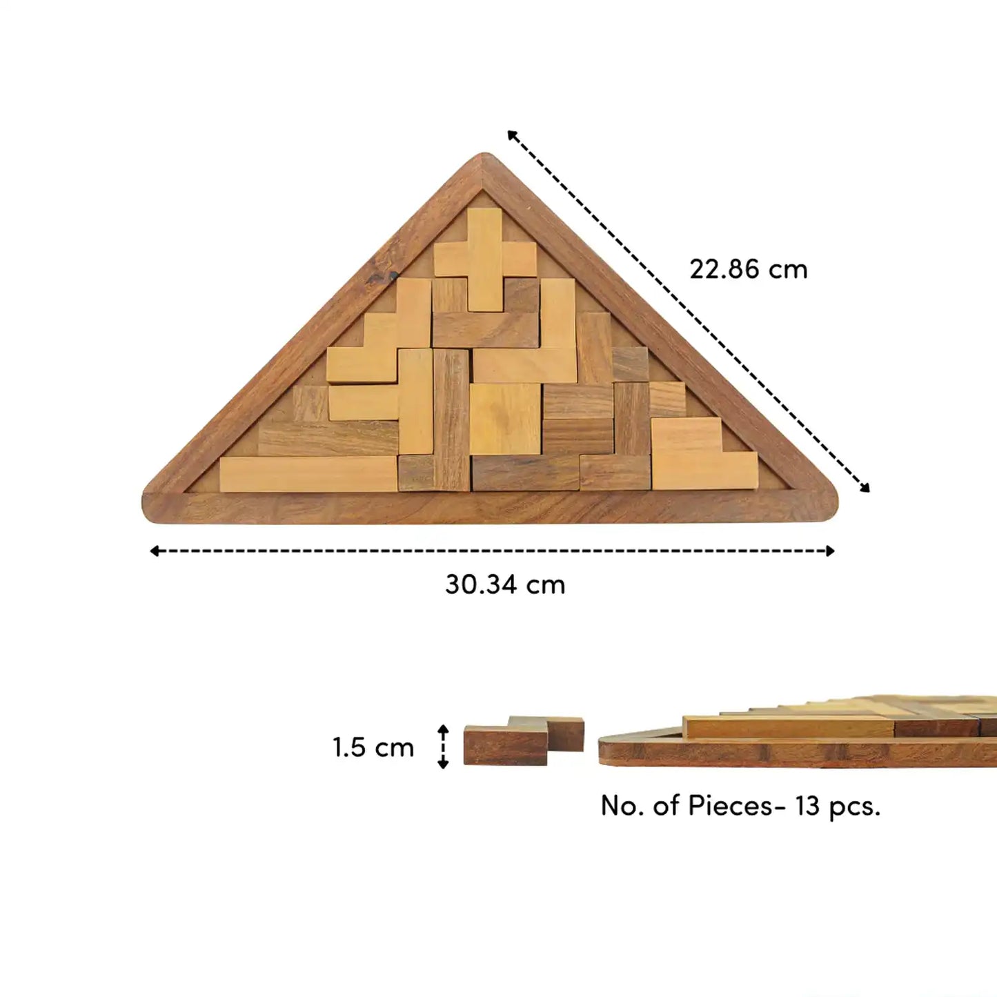 Triangle Pentomino (Tetris) Puzzle | Classic Wooden Brain Teaser for Kids 6+ Year | Develop Problem-Solving Skills