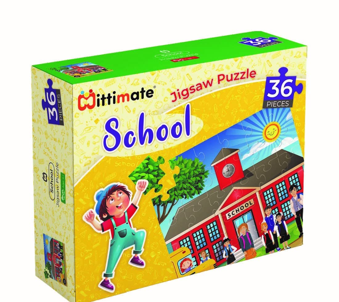 Mittimate School Jigsaw Puzzle Game for Kids Age 4 to 6 Old I 36 Pieces Puzzle Toy I Birthday Gift for Children