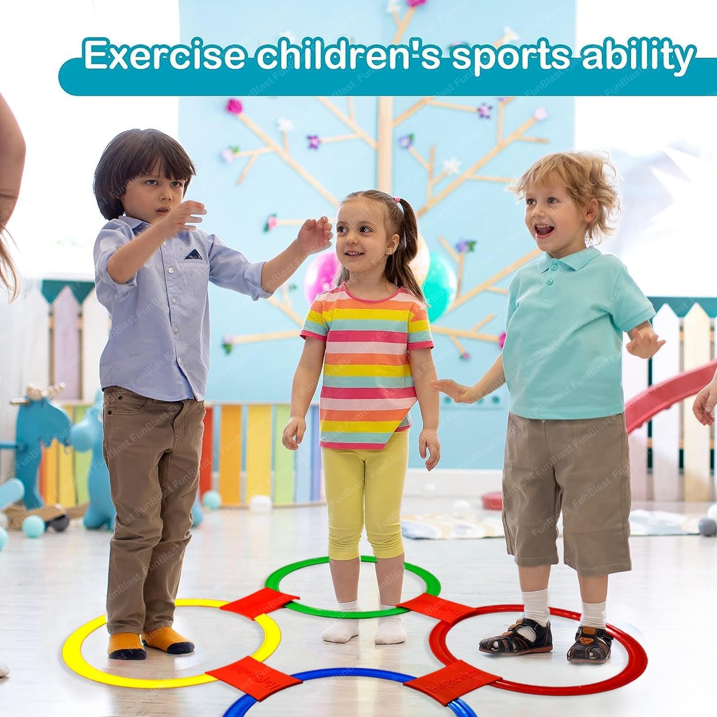 Hopscotch Ring Game Set for Kids – Customizable Active Play with Spinner Board – Indoor & Outdoor Fun for Ages 4+