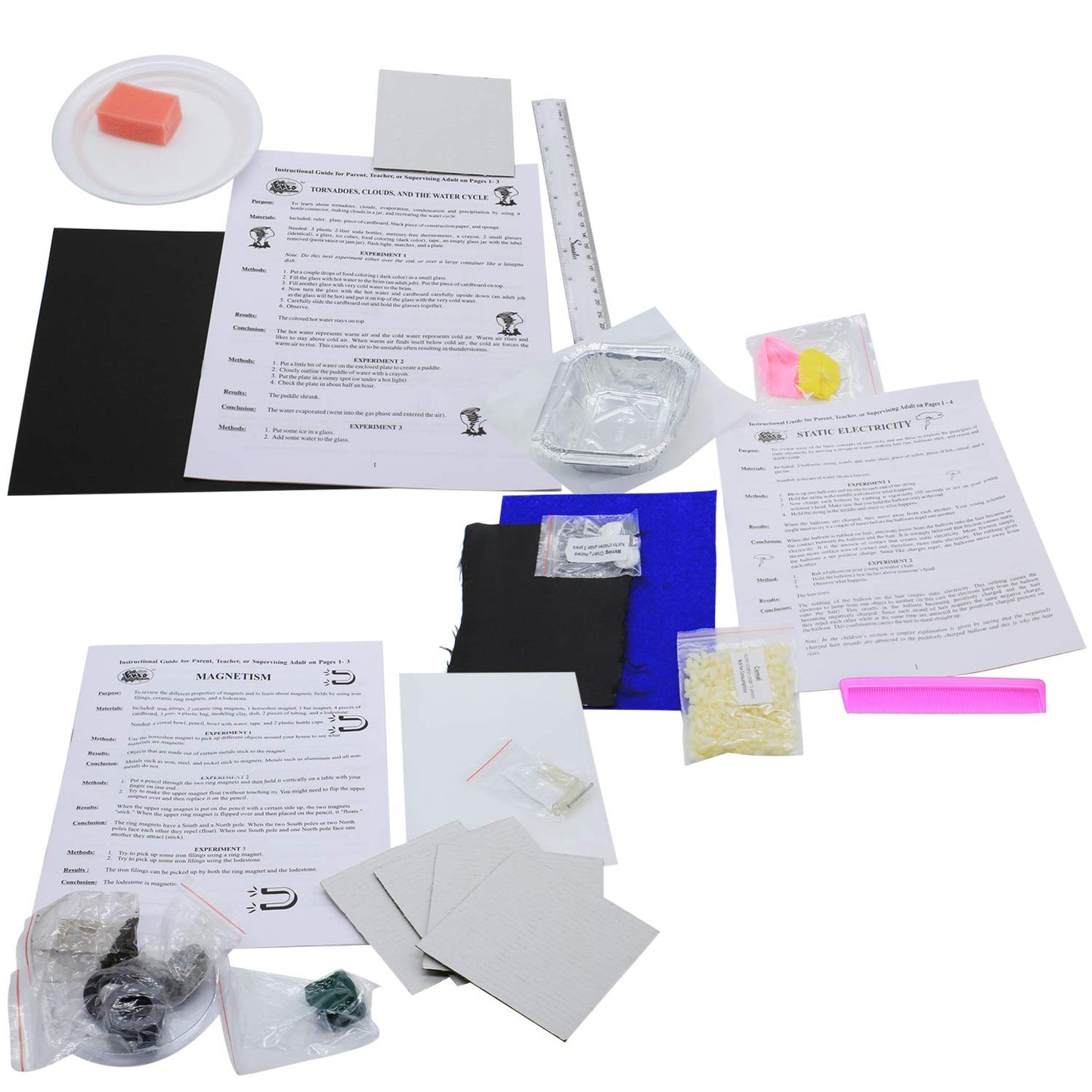 Young Scientist DIY Kit Set 2 – Magnetism, Static Electricity & Water Cycle Experiments | STEM Toy for Kids Age 8+