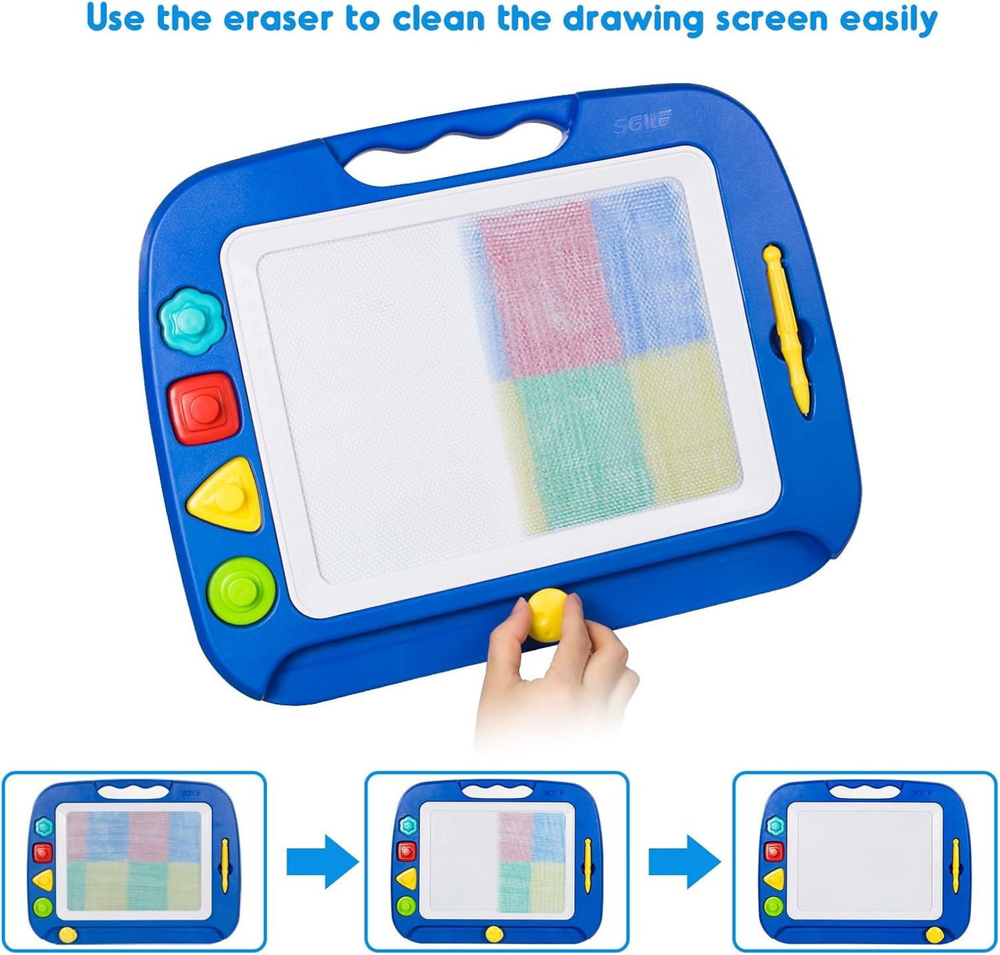 Color Doodle Magnetic Drawing Board for Kids β Mess-Free Educational Art Toy with Color Zones, Stamps & Pen β Fun Creative Gift for Toddlers (Ages 3+)