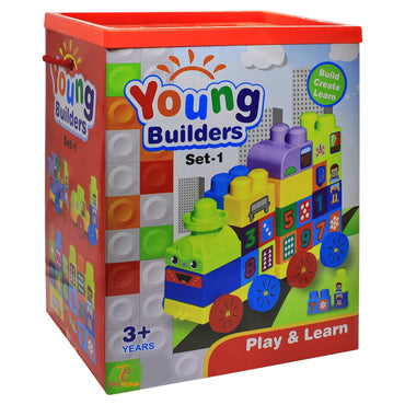 Young Builders Colorful Train Set 1 – Educational Building Blocks for Kids (3+ Years)