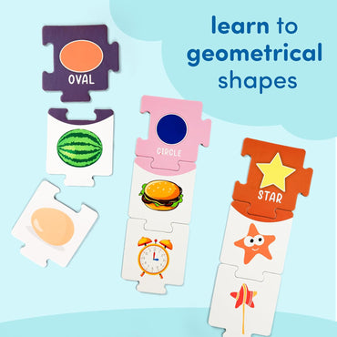 Mittimate Numbers & Shapes Puzzle Set for Kids | 54-Piece Educational Jigsaw for Toddlers (Ages 2+) | Learn Counting, Matching & Geometry the Fun Way