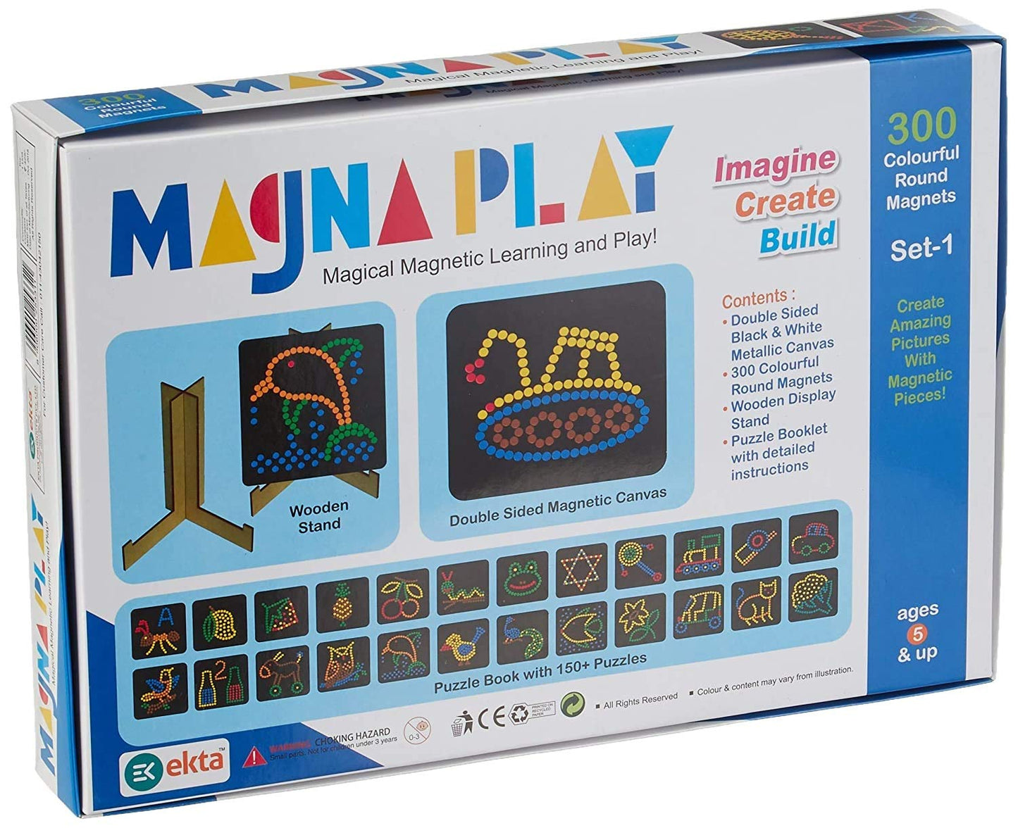 300 Magnetic Pieces with Double-Sided Canvas (Ages 5+)
