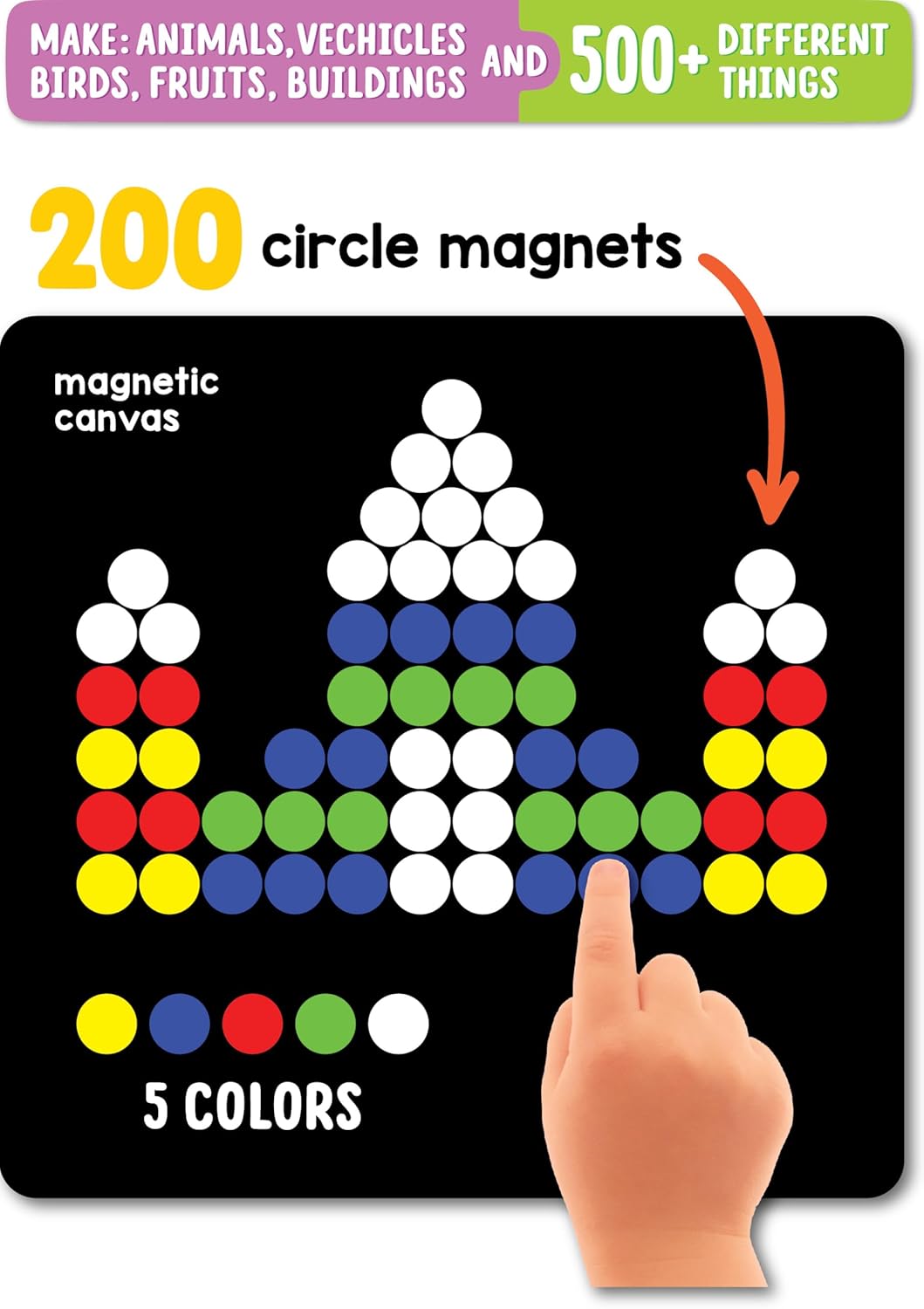 Magnetic Puzzles Circles – 200 Magnets & 100 Puzzle Designs (Ages 5+)