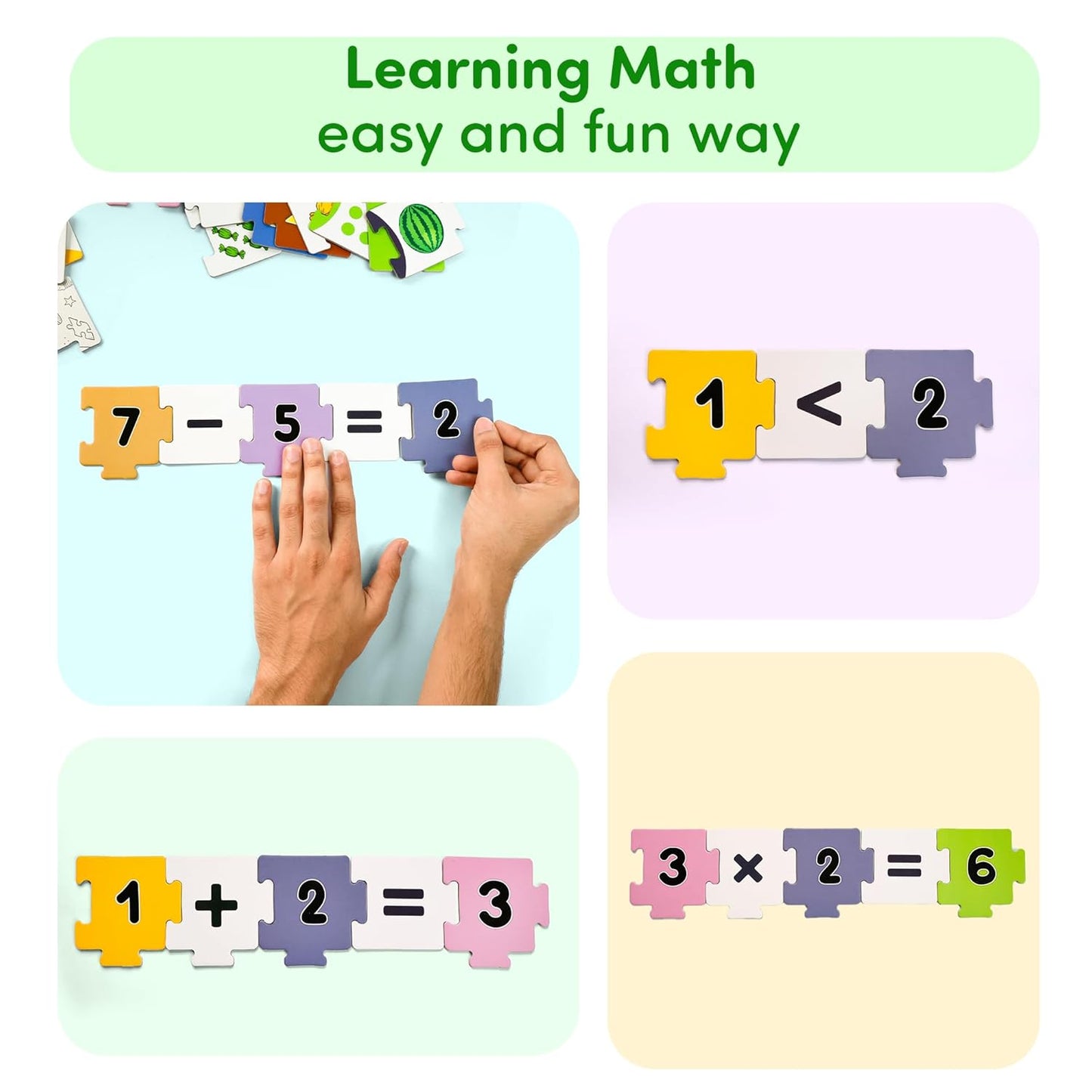 Mittimate Numbers & Shapes Puzzle Set for Kids | 54-Piece Educational Jigsaw for Toddlers (Ages 2+) | Learn Counting, Matching & Geometry the Fun Way